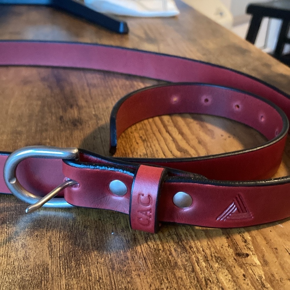 Red Blue Delta leather belt